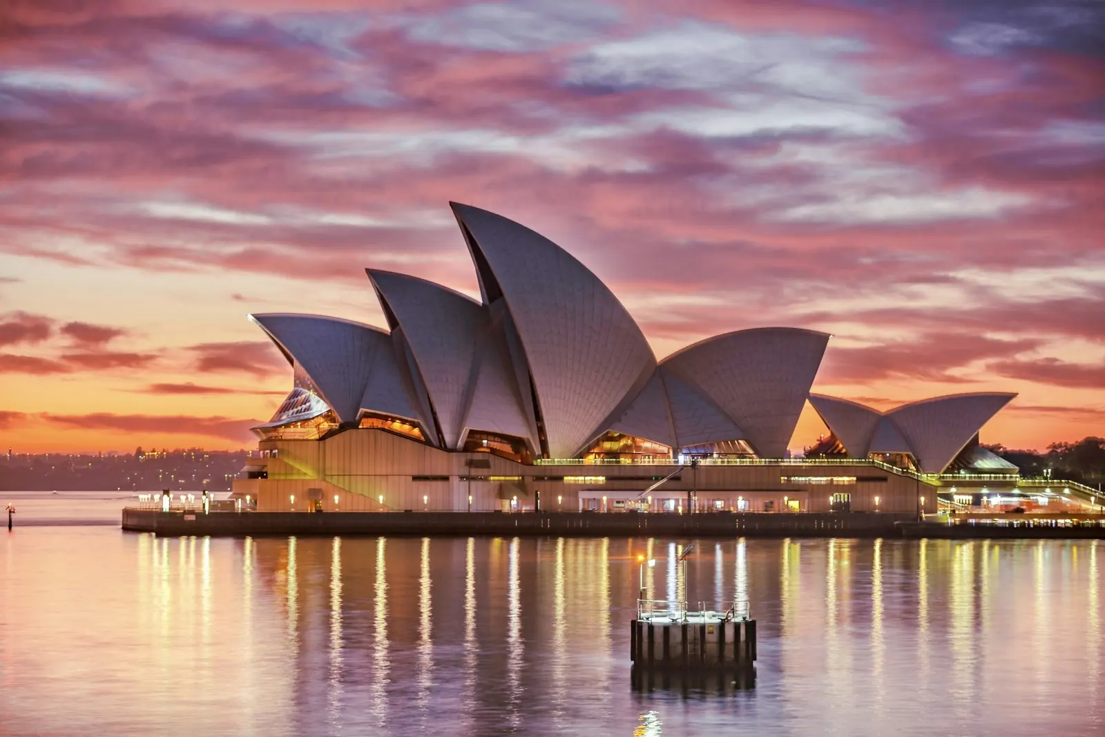 The Sydney Opera House at dusk